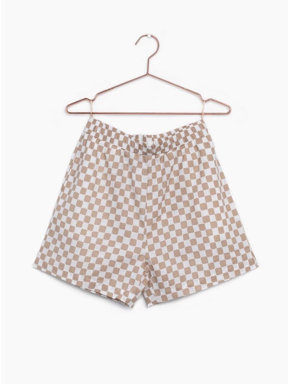 Mod Ref The Jo Checkerboard Linen Blend Shorts